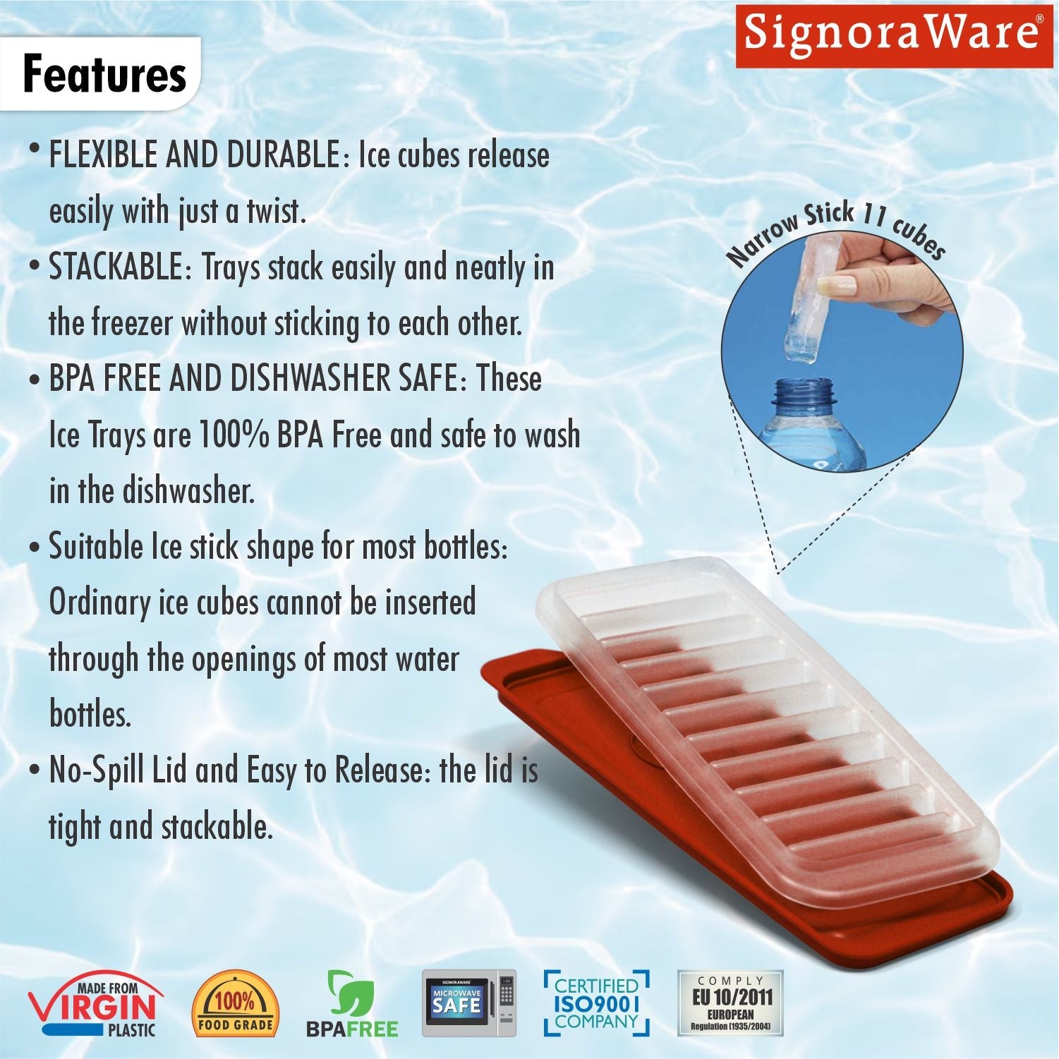 Ice Tray (Narrow Stick 11 Cubes)