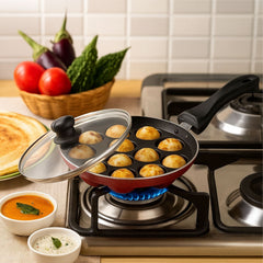 Appapatram Non-Stick 12 Craters with Glass Lid