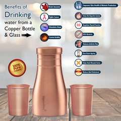 Damaru Bottle with 2 Glass (Matt), 900ml + 275 ml Each Glass