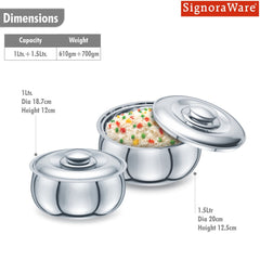 Hot Delight Casserole 1000ml + 1500ml (Set of 2)