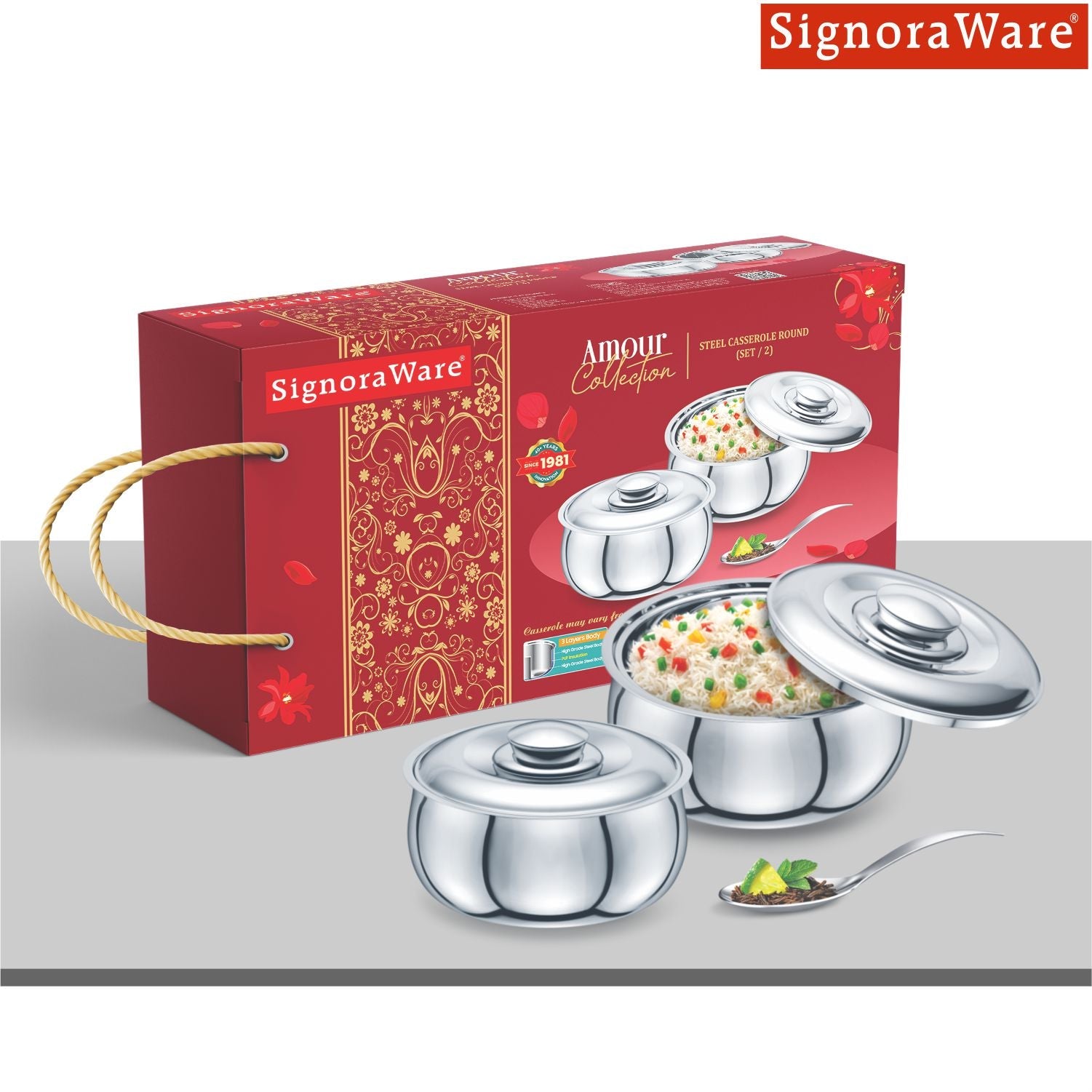 Hot Delight Casserole 1000ml + 1500ml (Set of 2)