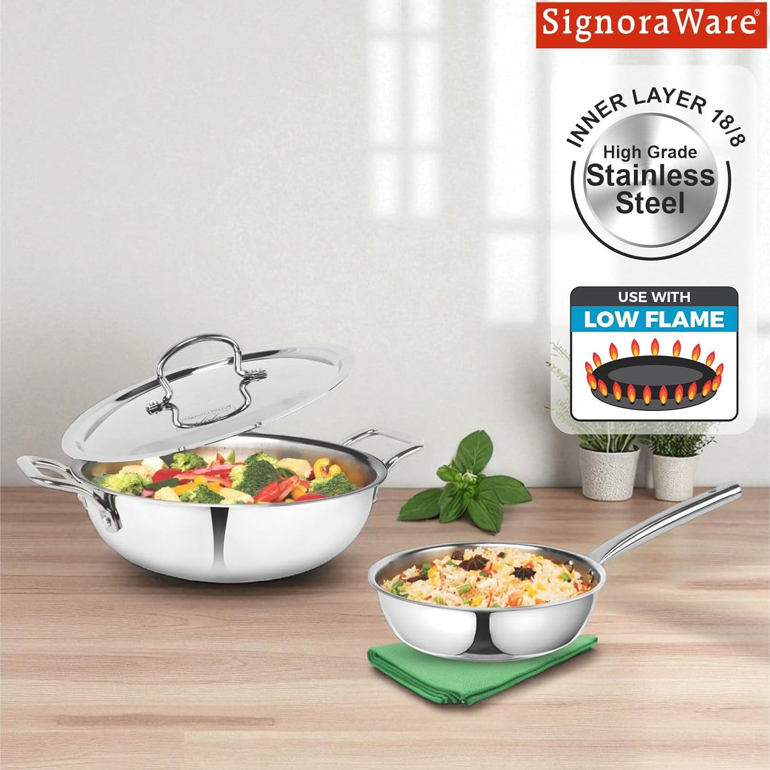 ArtistaTriPly(Kadhai 24cm, Lid 24cm, Frypan 22cm)