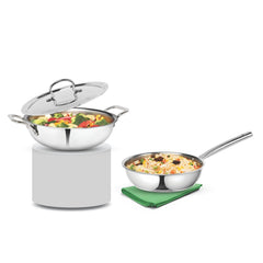 Artista Triply Set (Kadhai 22cm, Lid 22cm & Fry Pan 22cm)