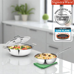 Artista Triply Set (Kadhai 22cm, Lid 22cm & Fry Pan 22cm)