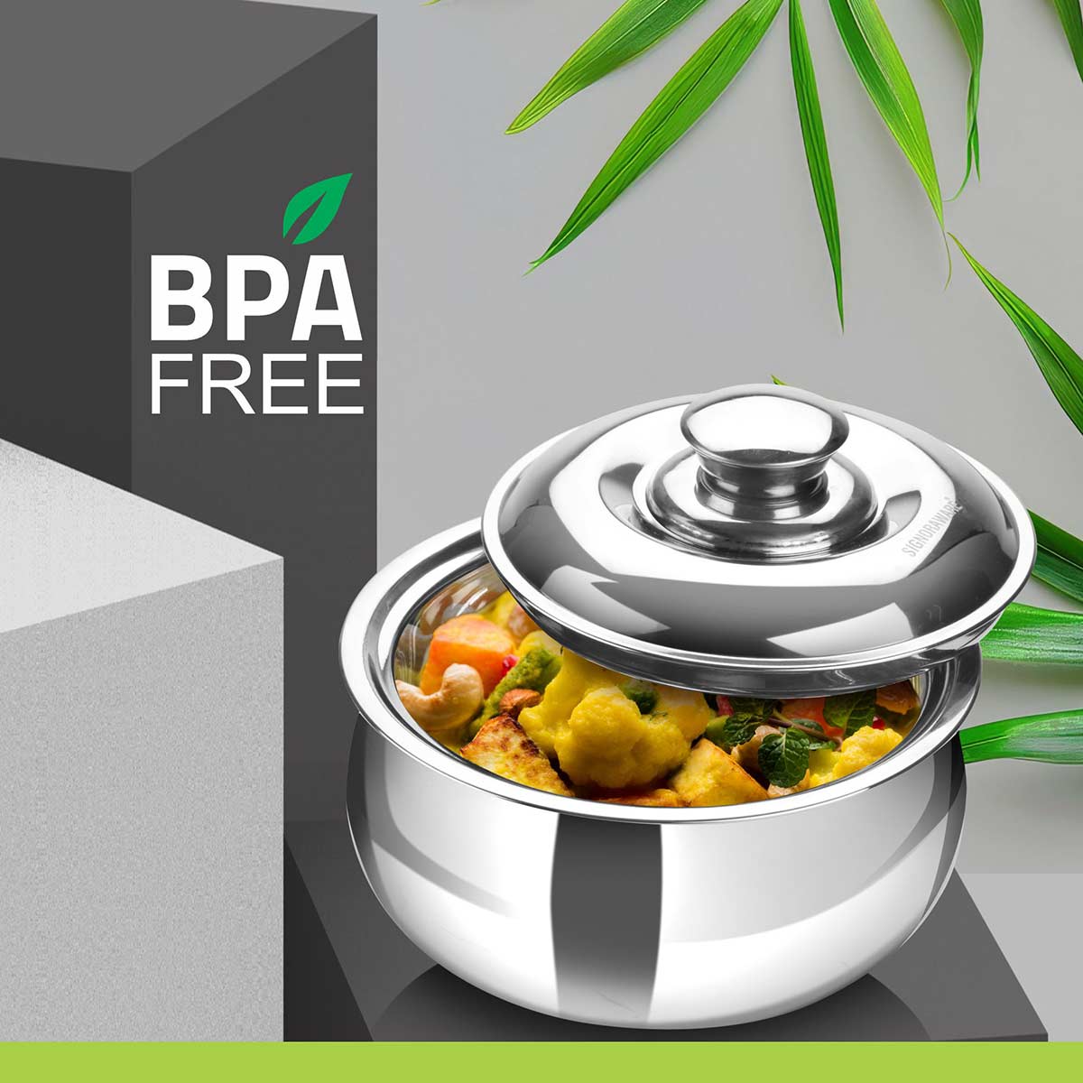 Hot Delight Casserole (Set of 2) 1500ml + 1000ml | Double Wall Stainless Steel Insulated Casserole | Keep Food Hot For Longer Time