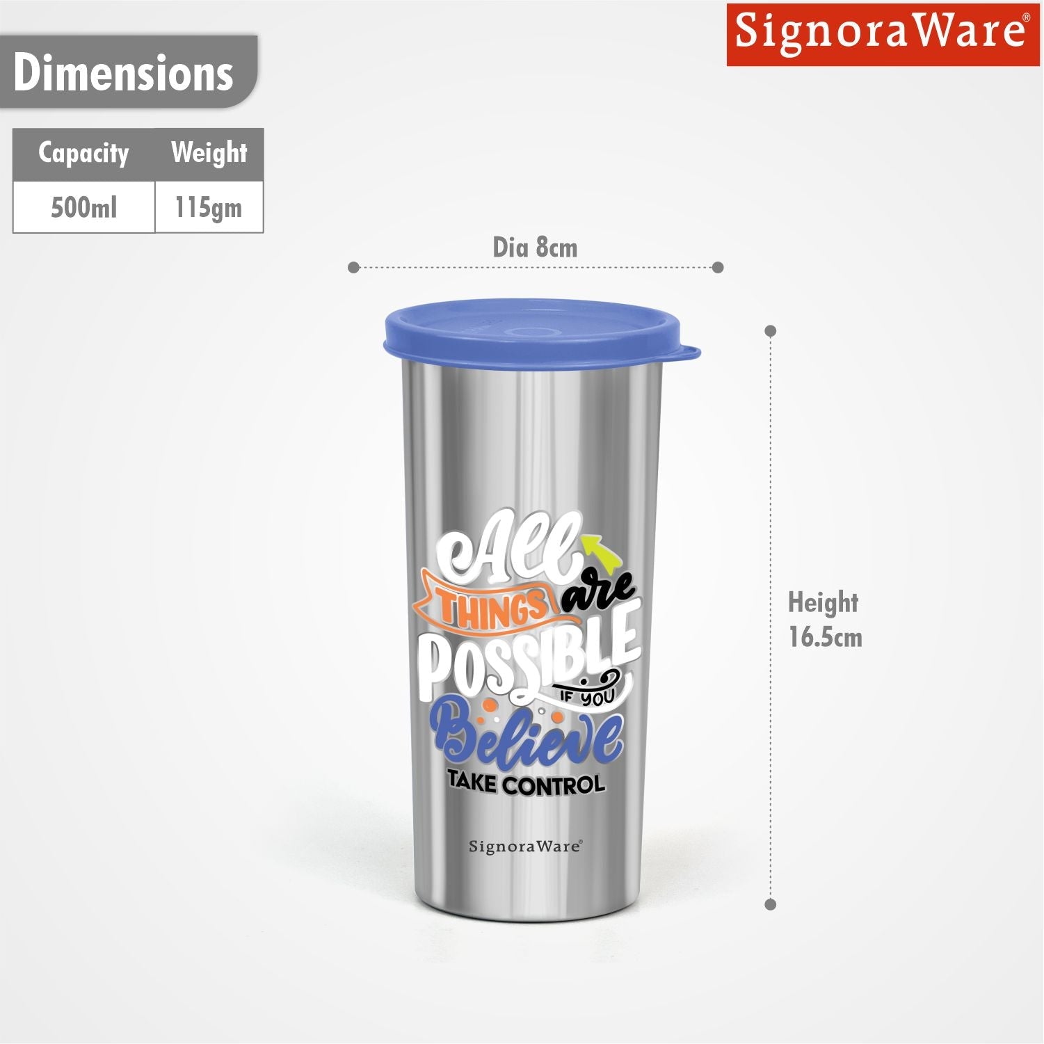 Jumbo Tumbler Steel (Designer) 500 ml