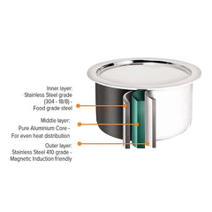 Artista Tri-Ply Tope 14cm 1100ml with Lid