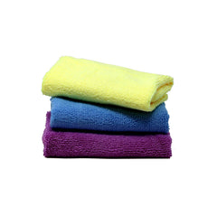 Glowmax Cleaning Towel 288 GSM Set/3 (Multicolour) | Microfiber Cloth | Highly Absorbent | Lint & Streak Free