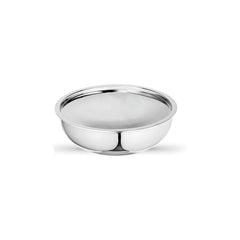 Artista Triply Stainless Steel Shallow Tasla with Lid| Silver (Induction and Gas Stove Friendly), 20cm, 1600ml