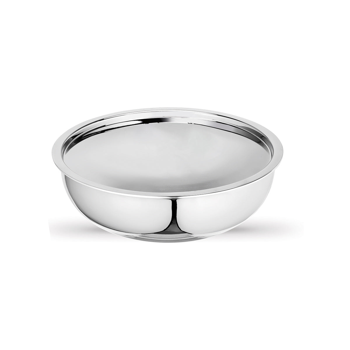 Artista Triply Stainless Steel Shallow Tasla with Lid| Silver (Induction and Gas Stove Friendly), 24cm, 2500ml