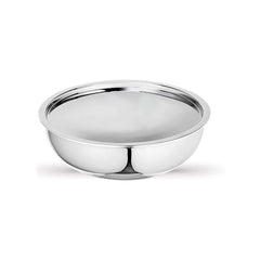 Artista Triply Stainless Steel Shallow Tasla with Lid| Silver (Induction and Gas Stove Friendly), 24cm, 2500ml